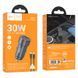 Автомобильное зарядное устройство HOCO Z57A Glorious PD30W+QC3.0 car charger set(C to C) Metal Gray 220069010 фото 2