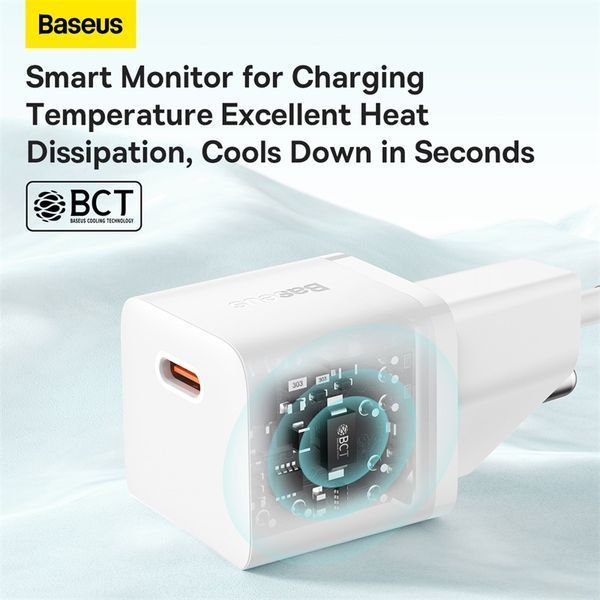 Мережевий зарядний пристрій Baseus GaN5 Fast Charger(mini) 1C 20W EU White 104762629 фото