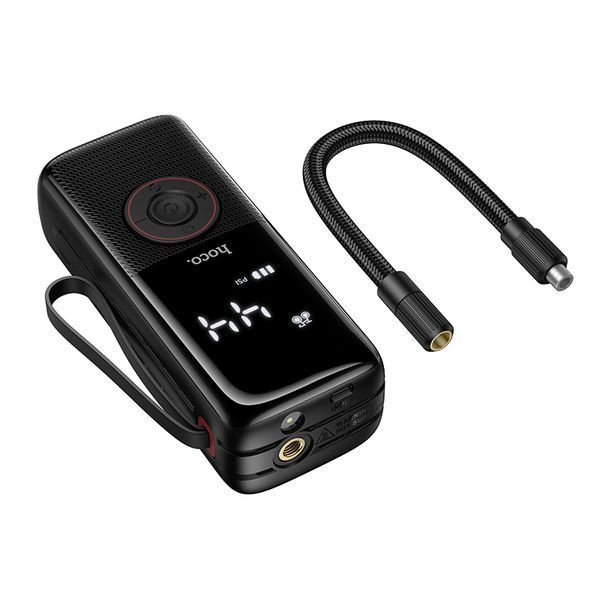 Автомобільний насос HOCO ZP18 Enlighten portable smart air pump Black 793381896 фото