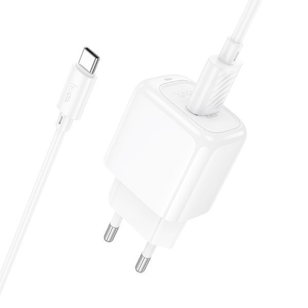 Сетевое зарядное устройство с кабелем HOCO CS52A 18W Surplus single-port QC3.0 charger set(Type-C) White 275845616 фото