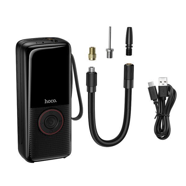 Автомобільний насос HOCO ZP18 Enlighten portable smart air pump Black 793381896 фото