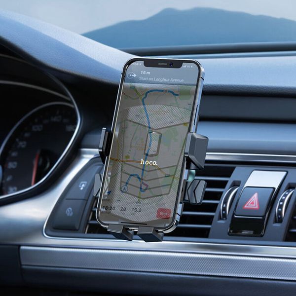 Автотримач для телефона HOCO CA86 Davy one-button air outlet car holder Black 100888885 фото