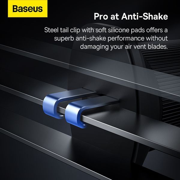 Автодержатель для телефона с БЗУ Baseus CW01 Magnetic Wireless Charging Car Mount Air Vent Version 15W Cluster Black 727135109 фото