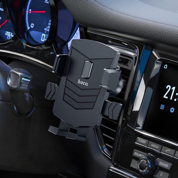 Автотримач для телефона HOCO CA86 Davy one-button air outlet car holder Black 100888885 фото