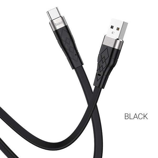 Кабель HOCO X53 USB to Type-C 3A, 1m, silicone, aluminum connectors, Black 653634266 фото