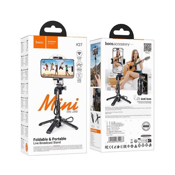 Селфи-монопод HOCO K27 Magic portable mini live broadcast stand Black 777030136 фото