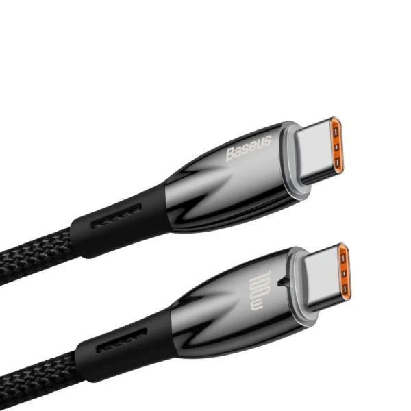Кабель Baseus Glimmer Series Fast Charging Data Cable Type-C to Type-C 100W 1m White 203171322 фото