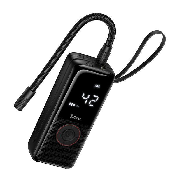 Автомобільний насос HOCO ZP18 Enlighten portable smart air pump Black 793381896 фото