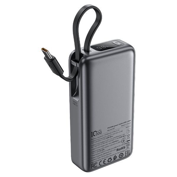 Зовнішній акумулятор ACEFAST M7 PD30W power bank with cable 10000mAh, Black 797168979 фото