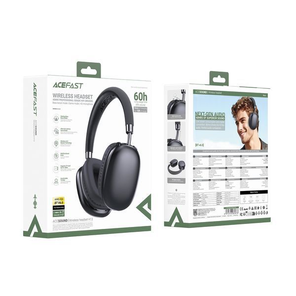 Бездротові накладні навушники ACEFAST H13 Wireless Headset Black 887964174 фото