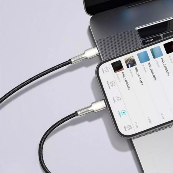 Кабель Baseus Cafule Series Metal Data Cable Type-C to iP PD 20W 0.25m Black 112108110 фото