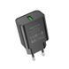 Мережевий зарядний пристрій BOROFONE BA72A Spring single port QC3.0 charger Black 833056852 фото 1