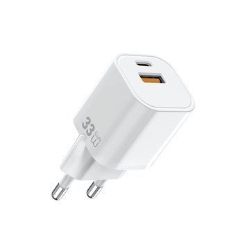 Мережевий зарядний пристрій WIWU 33W Cube GaN Fast Charger A+C Wi-G017 EU White 103313051 фото