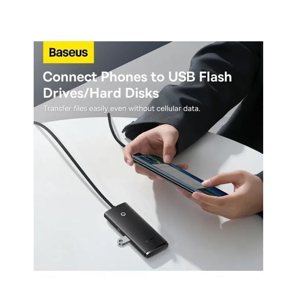 USB-хаб Baseus Lite Series 4-Port Type-C HUB Adapter (Type-C to USB 3.0*4 ) 1m Black 686805987 фото