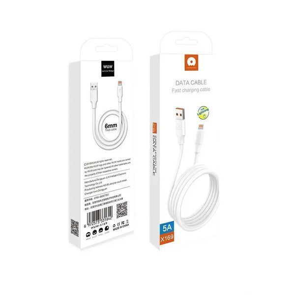 Кабель WUW-X169 USB Lightning 5А white 528328844 фото