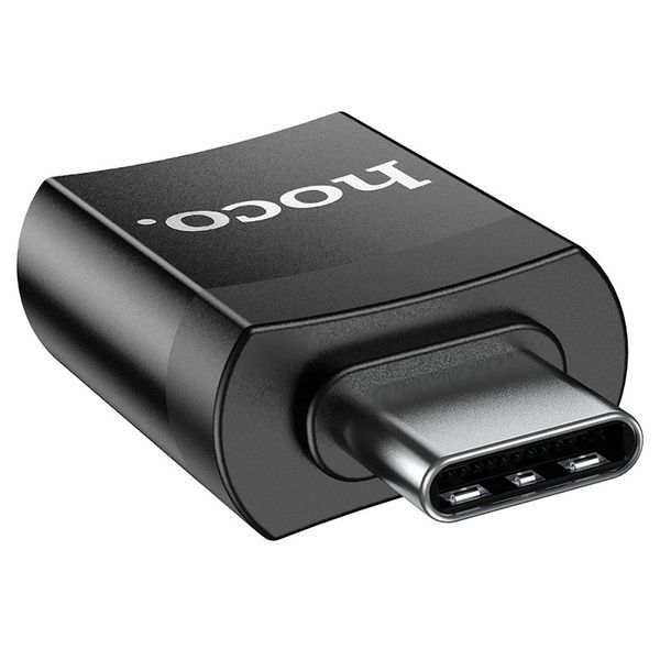 Адаптер HOCO UA17 Type-C male to USB female USB3.0 adapter Black 590377955 фото