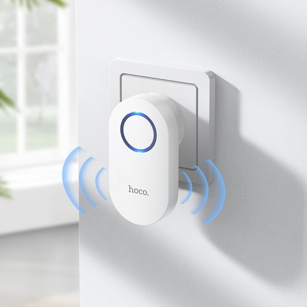 Звонок HOCO HI25 210 mAh wireless doorbell (EU) White 468712690 фото