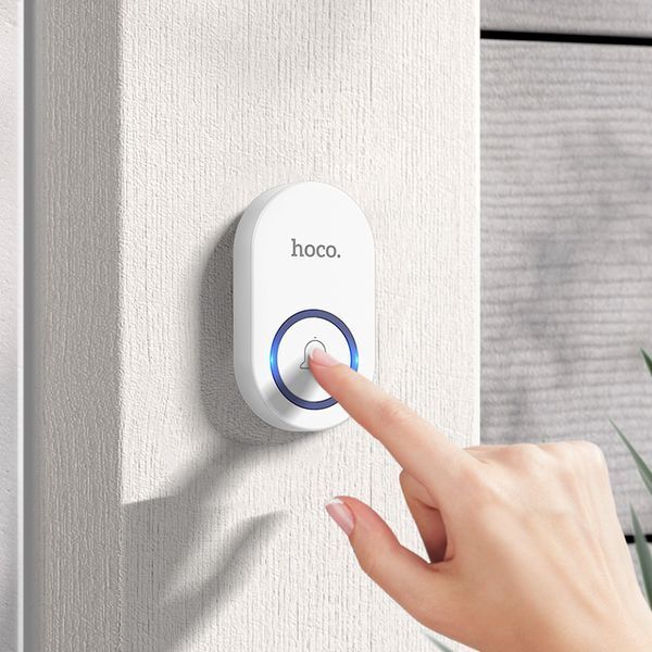 Звонок HOCO HI25 210 mAh wireless doorbell (EU) White 468712690 фото