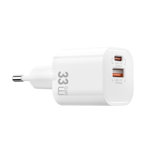 Мережевий зарядний пристрій WIWU 33W Cube GaN Fast Charger A+C Wi-G017 EU White 103313051 фото