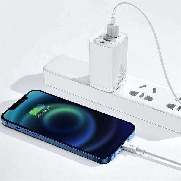 Кабель Baseus Superior Series Fast Charging Data Cable USB to iP 2.4A 0.25m White 892114889 фото