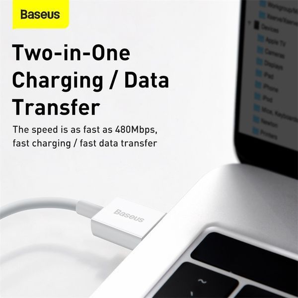 Кабель Baseus Superior Series Fast Charging Data Cable USB to iP 2.4A 0.25m White 892114889 фото