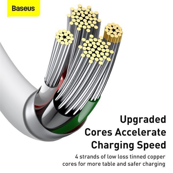 Кабель Baseus Superior Series Fast Charging Data Cable USB to iP 2.4A 0.25m White 892114889 фото
