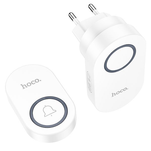 Звонок HOCO HI25 210 mAh wireless doorbell (EU) White 468712690 фото