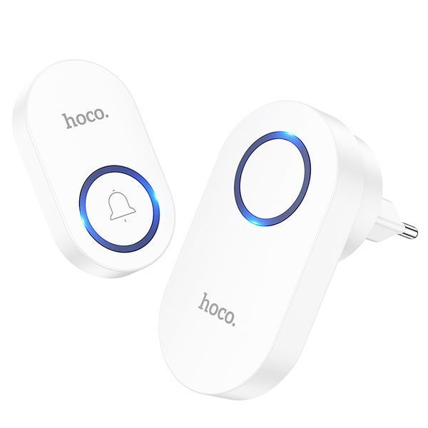 Звонок HOCO HI25 210 mAh wireless doorbell (EU) White 468712690 фото