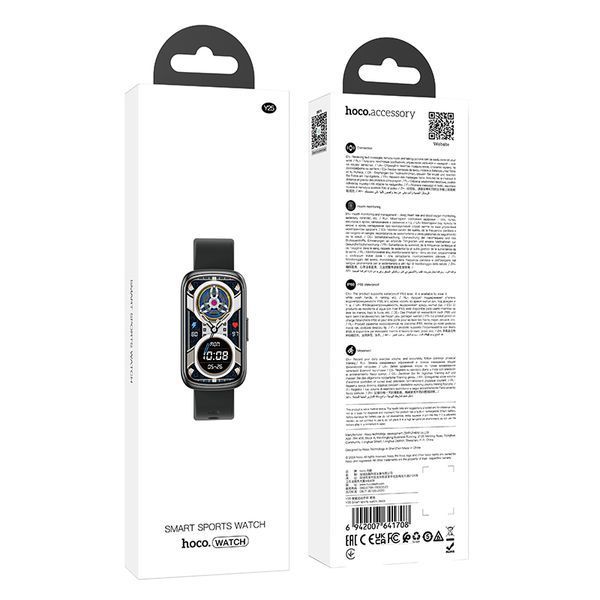 Смарт-годинник HOCO Y25 37mm. 190 mAh. IP68 Smart sports watch Black 109056075 фото