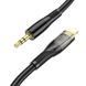 Аудіокабель HOCO UPA25 iP to 3.5mm male, nylon braid, 1m, Black 960505879 фото 3
