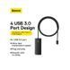 USB-хаб Baseus Lite Series 4-Port Type-C HUB Adapter (Type-C to USB 3.0*4 ) 1m Black 686805987 фото 12
