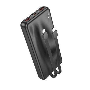 Зовнішній акумулятор BOROFONE BJ57 Graceful 22.5W+PD20W fully compatible power bank with cable (10000mAh) Black 120635867 фото