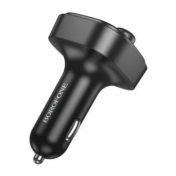 АЗП з FM-модулятором BOROFONE BC59 Heroic car BT FM transmitter Black 104327416 фото