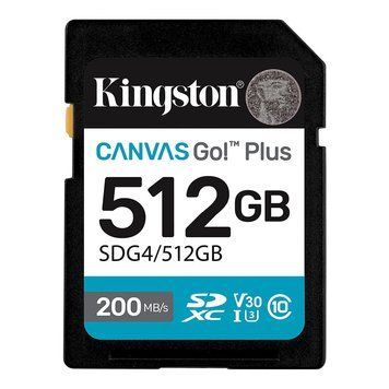 Карта памяти SDXC (UHS-1 U3) Kingston Canvas Go! Plus 512Gb class 10 A2 V30 (R200MB/s, W160MB/s) 852031038 фото