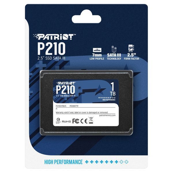 Накопичувач SSD Patriot P210 1TB 2.5" 7mm SATAIII 3D QLC 450036413 фото