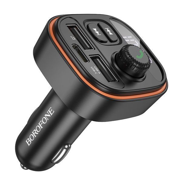 АЗП з FM-модулятором BOROFONE BC59 Heroic car BT FM transmitter Black 104327416 фото