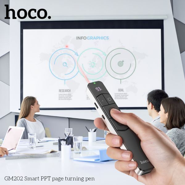 Лазерна указка HOCO GM202 Smart PPT page turning pen Silver 818768024 фото