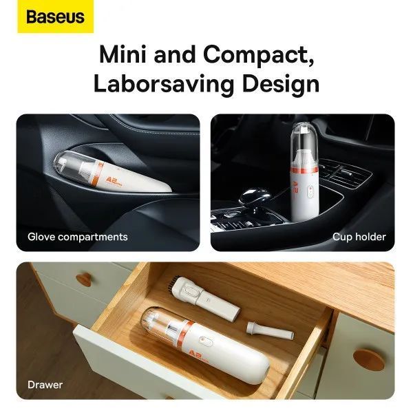 Автомобильный пылесос Baseus A2Pro Car Vacuum Cleaner(6000pa) White 356842453 фото