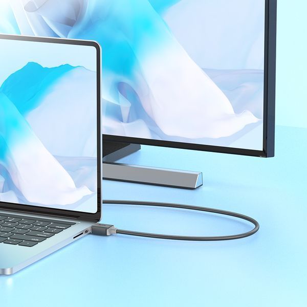 Кабель HOCO US08 HDTV 2.0 male-to-male 4K HD data cable(L=2M) Black 463460215 фото