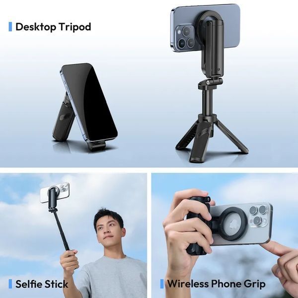 Селфі-монопод Ulanzi JJ03 3-in-1 Magnetic Phone Tripod with Remote Control Black 556511243 фото