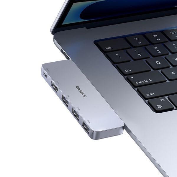 USB-хаб Baseus UltraJoy Series 5-Port HUB Space Grey (USB-C*2 to USB-C 40Gbps*1+HDMI 4K@30Hz*1+USB3.0*3） 849464016 фото