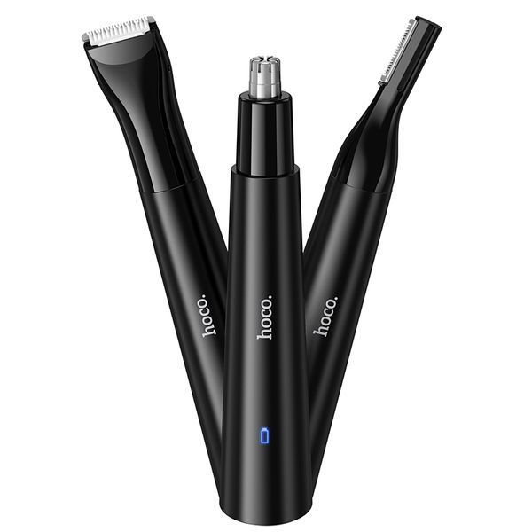 Тример для носа 3-в-1 HOCO HP37 Three-in-one multifunctional nose hair trimmer Black 713102736 фото