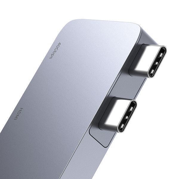 USB-хаб Baseus UltraJoy Series 5-Port HUB Space Grey (USB-C*2 to USB-C 40Gbps*1+HDMI 4K@30Hz*1+USB3.0*3） 849464016 фото
