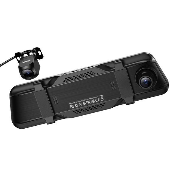Видеорегистратор HOCO DV16 9.66-inch streaming media driving recorder(dual-channel with rear camera) Black 759513839 фото