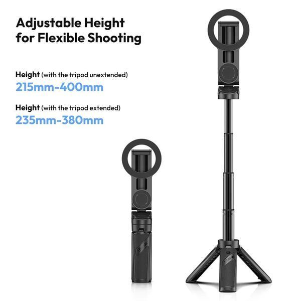 Селфі-монопод Ulanzi JJ03 3-in-1 Magnetic Phone Tripod with Remote Control Black 556511243 фото