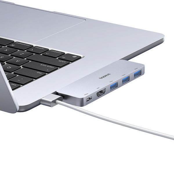 USB-хаб Baseus UltraJoy Series 5-Port HUB Space Grey (USB-C*2 to USB-C 40Gbps*1+HDMI 4K@30Hz*1+USB3.0*3） 849464016 фото