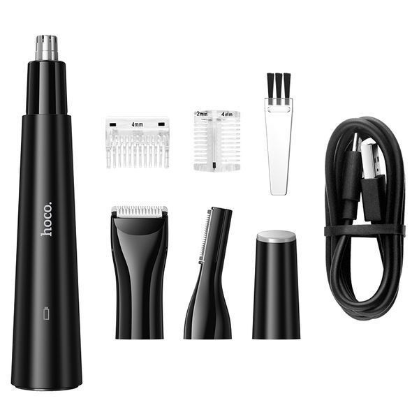 Тример для носа 3-в-1 HOCO HP37 Three-in-one multifunctional nose hair trimmer Black 713102736 фото