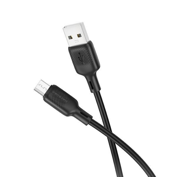 Кабель BOROFONE BX113 Lenny silicone charging data cable Micro(L=1M) Black 287961610 фото
