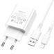 Сетевое зарядное устройство с кабелем BOROFONE BA74A Aspirer single port charger set(iP) White 106895119 фото 5