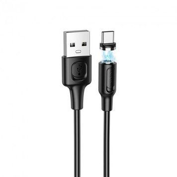 Кабель BOROFONE BX41 USB to Type-C 2.4A, 1m, PVC, PVC connectors, magnetic, Black 424546312 фото